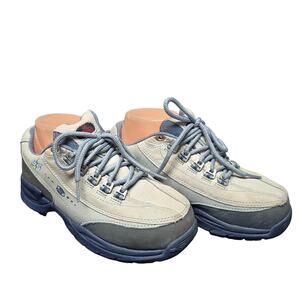 Skechers Work Blue & Gray Steel Toe Low Top Tie Up Working Sneakers Low Top Shoe